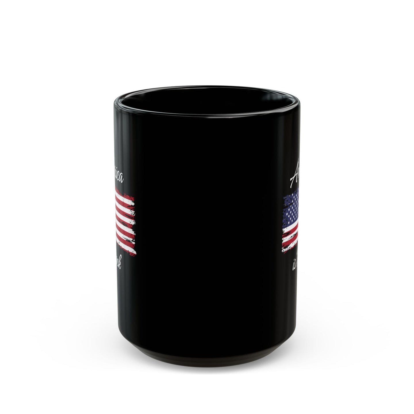 America Is Back Cursive Black Mug 15oz