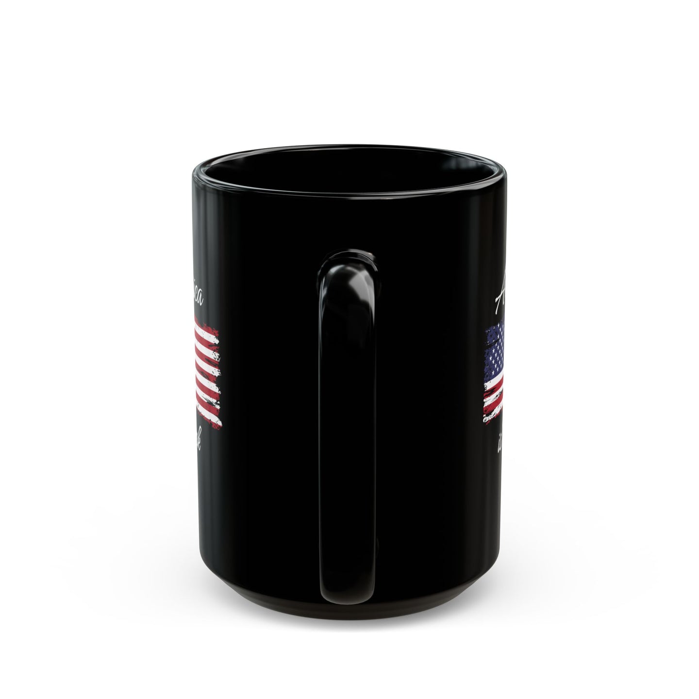 America Is Back Cursive Black Mug 15oz
