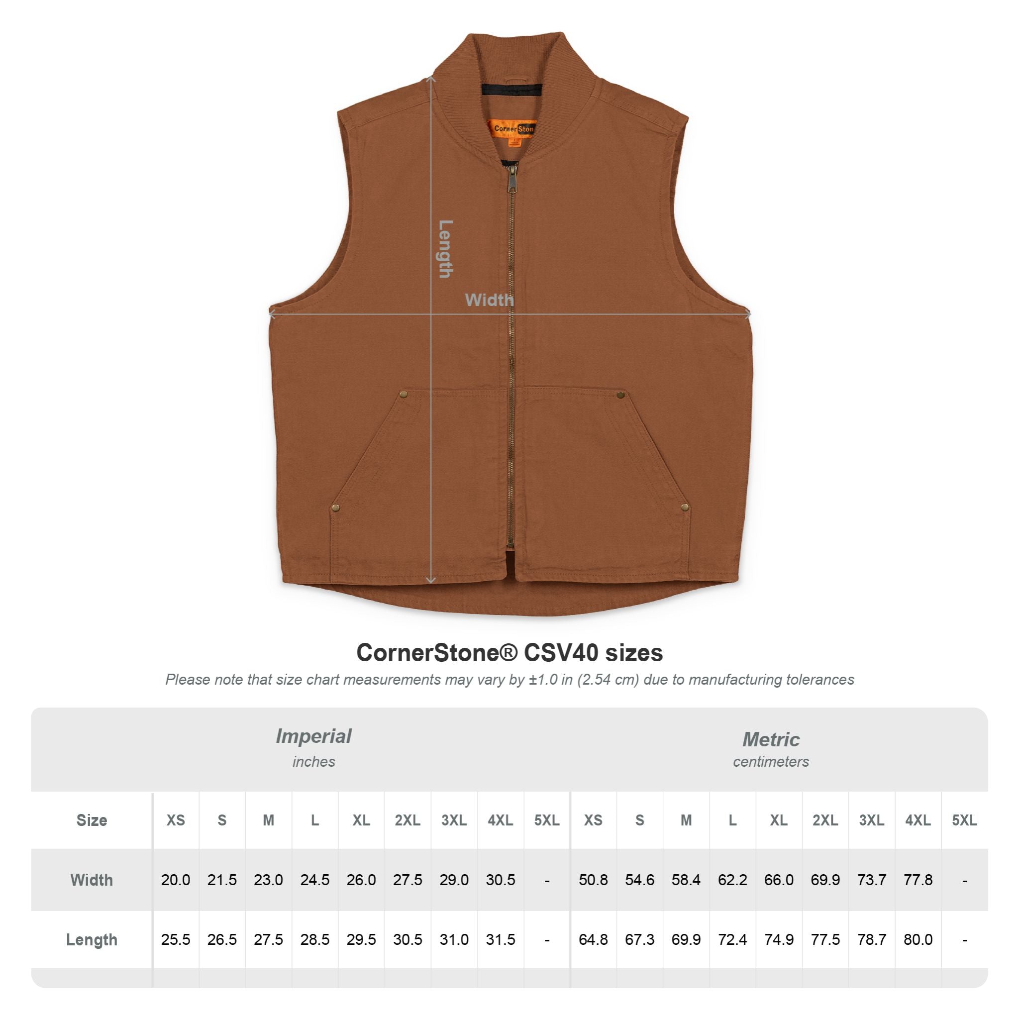 America 250 CornerStone Washed Duck Cloth Vest (Embroidered)