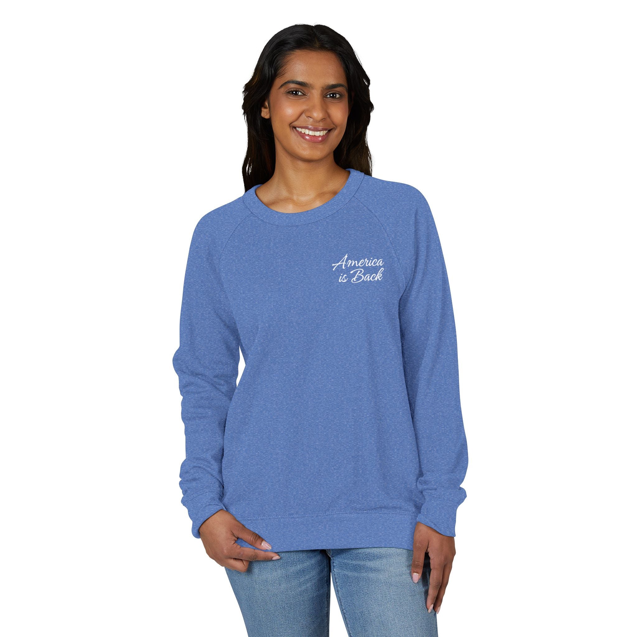 America Is Back Unisex French Terry Raglan Crewneck