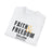 Salem News Channel - Faith & Freedom (Black and Gold) White T-Shirt