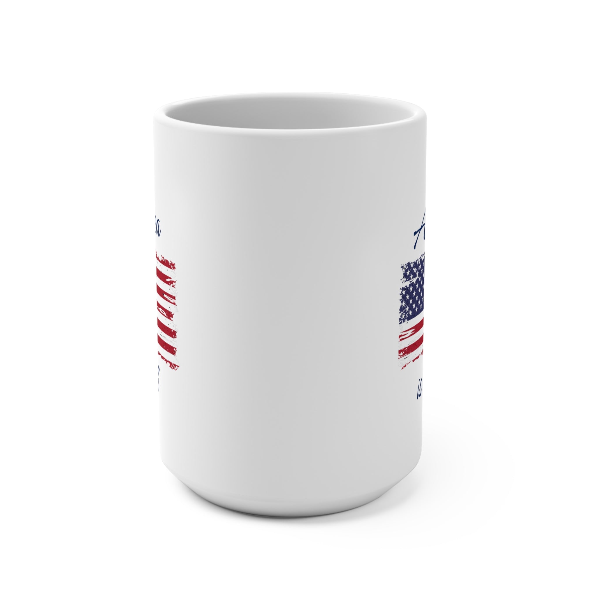 America Is Back White Cursive Mug 15oz