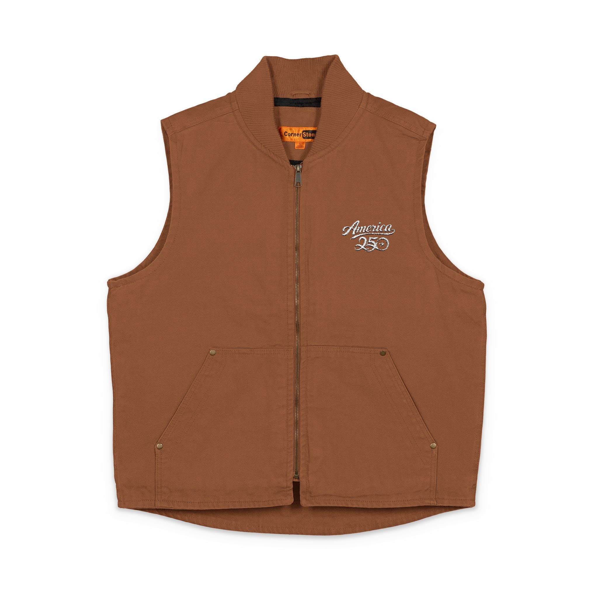 America 250 CornerStone Washed Duck Cloth Vest (Embroidered)