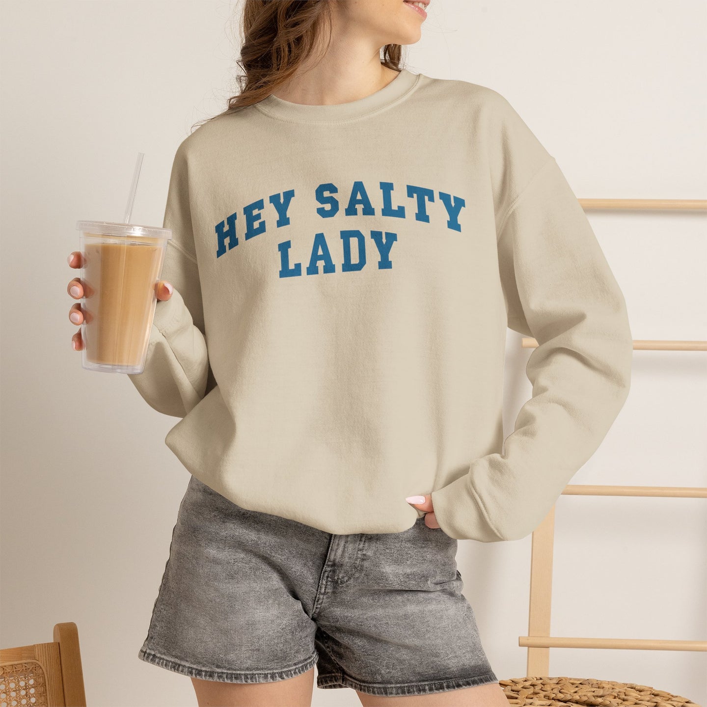 Hey Salty Lady Crewneck Sweatshirt - Design #2