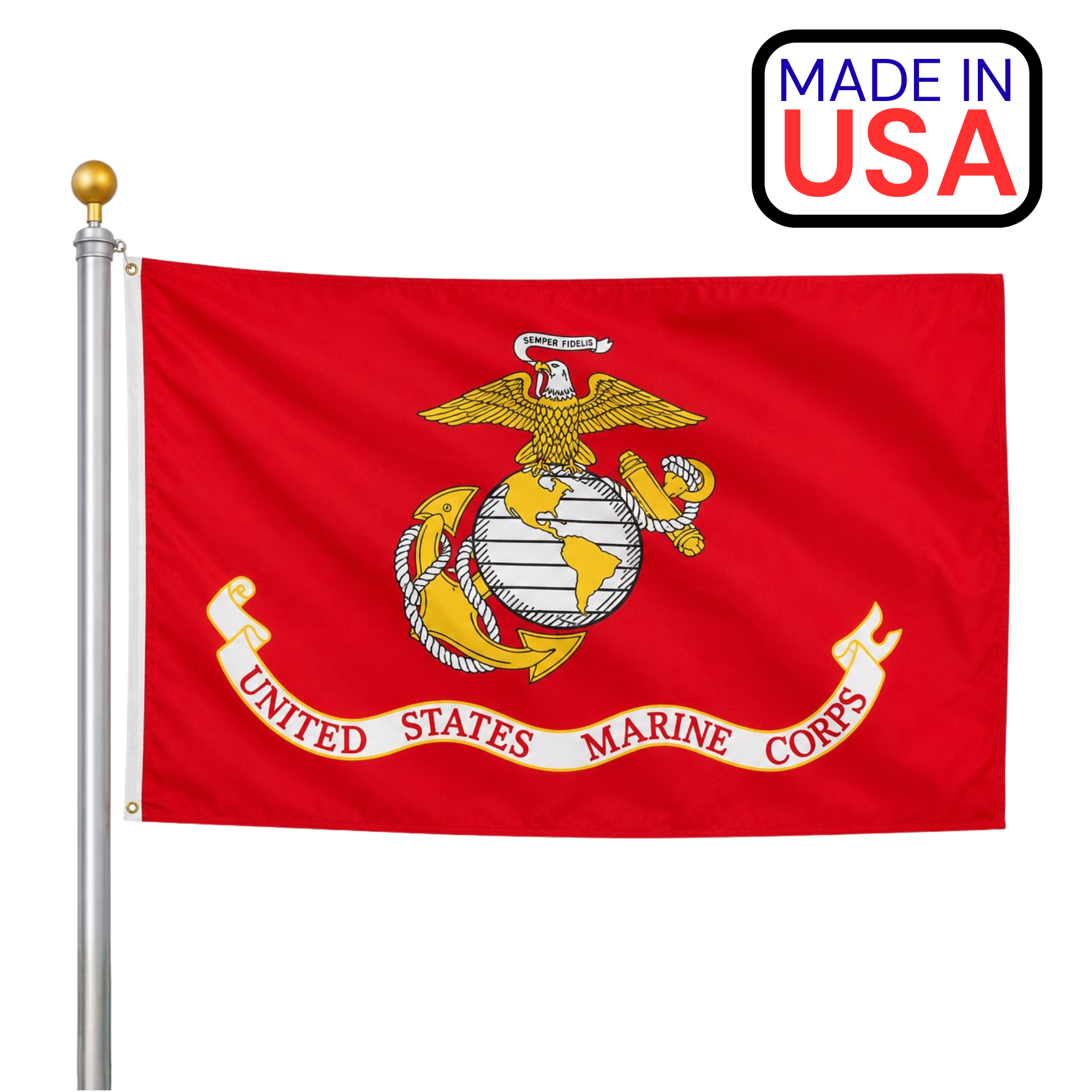 US Marine Corp Flag / Outdoor Nylon / Made In USA