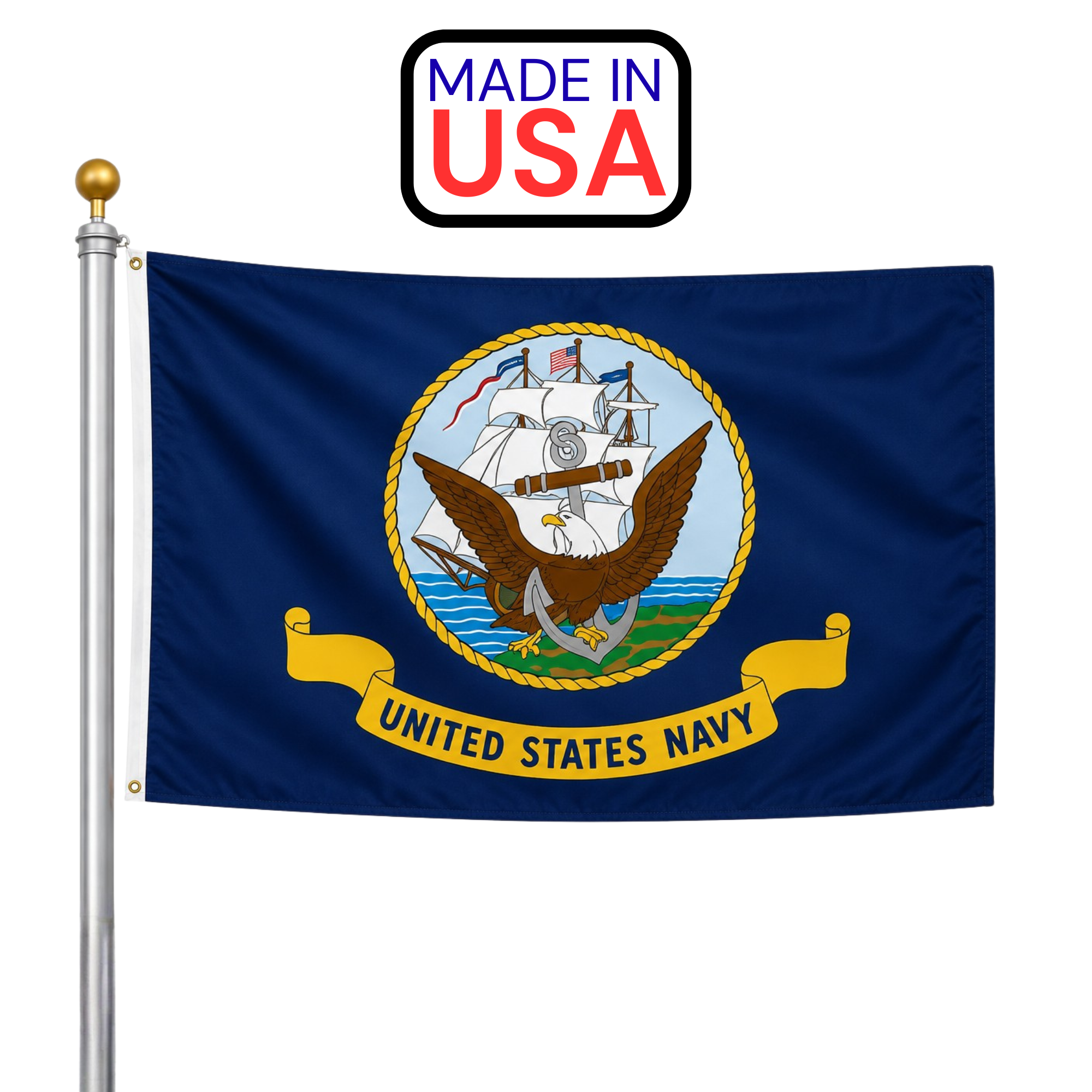 US Navy Flag / Outdoor Nylon / Made In USA